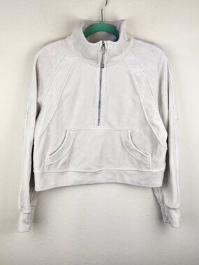 Lululemon Scuba Oversized Funnel Neck Half Zip Velvet Bone sz XS/S